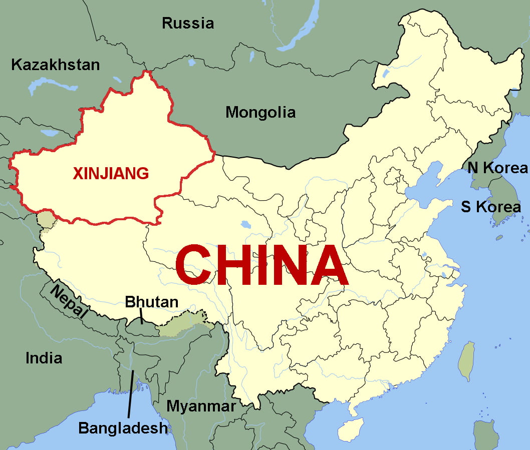 Xinjiang порт карта