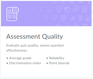 Assessment Quality card in CourseLink