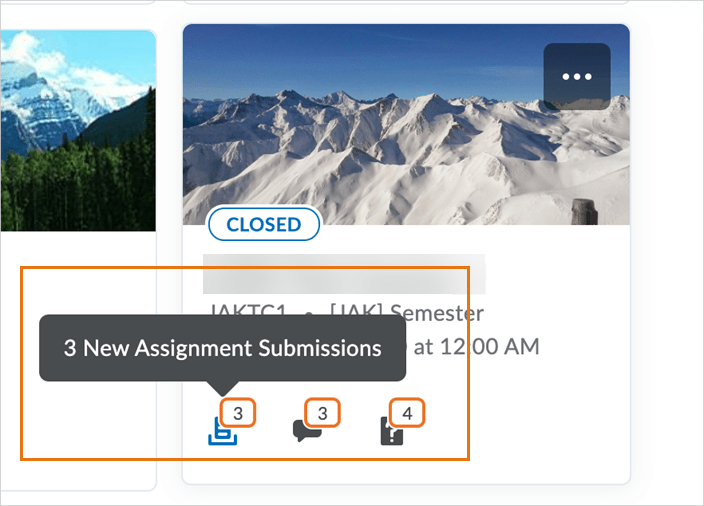 The My Courses widget displays unevaluated Dropbox assignment submissions