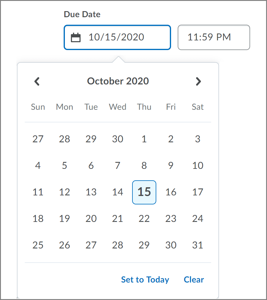 New date picker component on the Create and Edit Dropbox page.