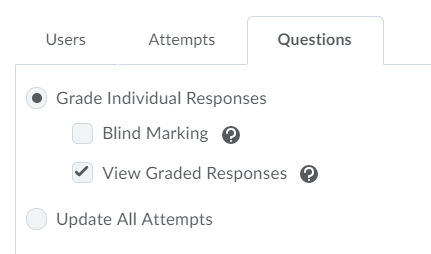 The Quizzes blind marking option in CourseLink